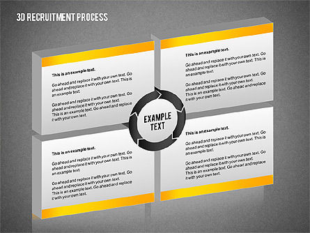 3d diagrama de processo de recrutamento, Deslizar 16, 02294, Diagramas de Processo — PoweredTemplate.com