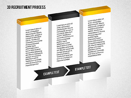 Schéma de processus de recrutement 3D, Diapositive 6, 02294, Schémas de procédés — PoweredTemplate.com