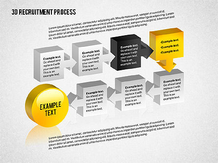3d diagrama de processo de recrutamento, Deslizar 7, 02294, Diagramas de Processo — PoweredTemplate.com