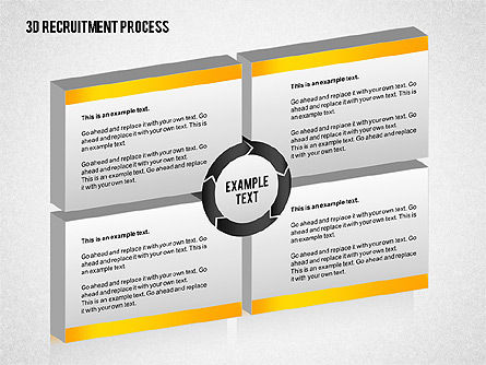 3d diagrama de processo de recrutamento, Deslizar 8, 02294, Diagramas de Processo — PoweredTemplate.com