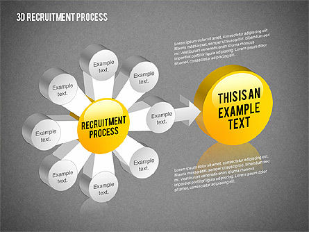Schéma de processus de recrutement 3D, Diapositive 9, 02294, Schémas de procédés — PoweredTemplate.com