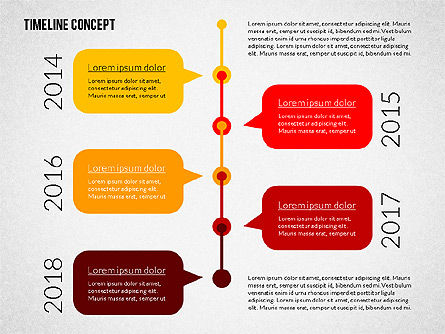 Diagramas de cronología en diseño plano, Diapositiva 5, 02295, Timelines & Calendars — PoweredTemplate.com