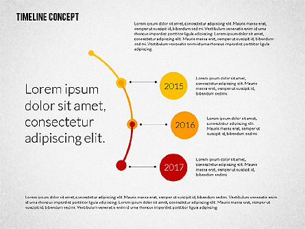 Timeline diagrammen in plat design, Dia 6, 02295, Timelines & Calendars — PoweredTemplate.com
