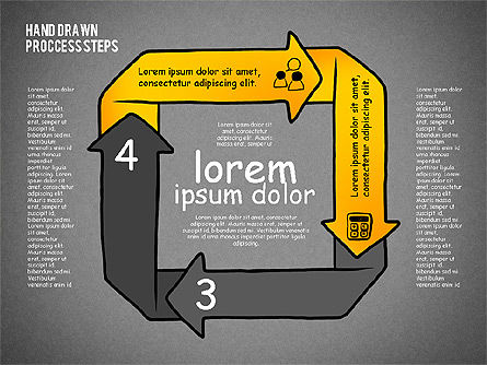 Diagramas de proceso a mano, Diapositiva 10, 02298, Diagramas de proceso — PoweredTemplate.com