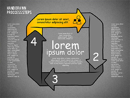 Process Diagrams in Hand Draw Style, Slide 9, 02298, Process Diagrams — PoweredTemplate.com