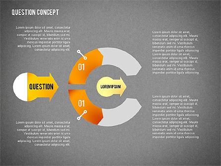 질문 개념 다이어그램, 슬라이드 14, 02301, 프로세스 도표 — PoweredTemplate.com