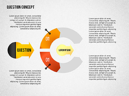질문 개념 다이어그램, 슬라이드 6, 02301, 프로세스 도표 — PoweredTemplate.com