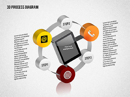 Diagrama de proceso en 3D, Diapositiva 3, 02302, Diagramas de proceso — PoweredTemplate.com