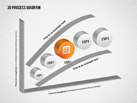 Schéma de processus en 3d, Diapositive 4, 02302, Schémas de procédés — PoweredTemplate.com