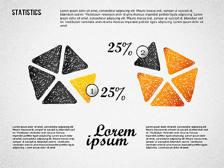 Statistics diagramas, Modelo do PowerPoint, 02303, Modelos de Negócio — PoweredTemplate.com
