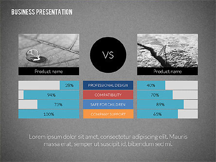 Moderne zakelijke presentatie in plat design, Dia 13, 02308, Presentatie Templates — PoweredTemplate.com