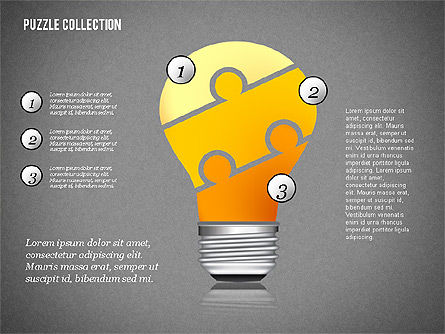 Colección de formas de rompecabezas, Diapositiva 10, 02309, Diagramas de puzzle — PoweredTemplate.com