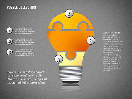 도형 컬렉션 퍼즐, 슬라이드 11, 02309, 퍼즐 도표 — PoweredTemplate.com