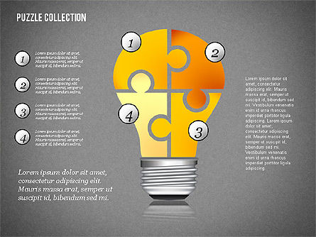 Collection de formes de puzzle, Diapositive 12, 02309, Schémas puzzle — PoweredTemplate.com