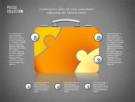 Colección de formas de rompecabezas, Diapositiva 14, 02309, Diagramas de puzzle — PoweredTemplate.com