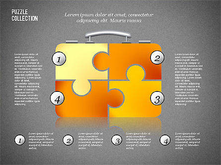 Koleksi Bentuk Teka-teki, Slide 16, 02309, Diagram Puzzle — PoweredTemplate.com