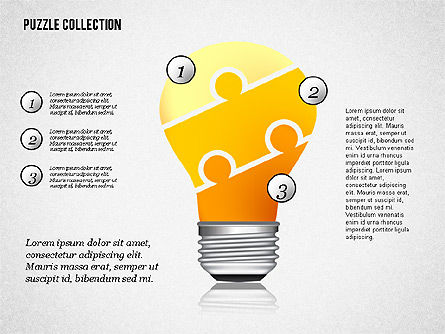 Colección de formas de rompecabezas, Diapositiva 2, 02309, Diagramas de puzzle — PoweredTemplate.com