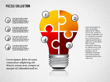 Colección de formas de rompecabezas, Diapositiva 4, 02309, Diagramas de puzzle — PoweredTemplate.com