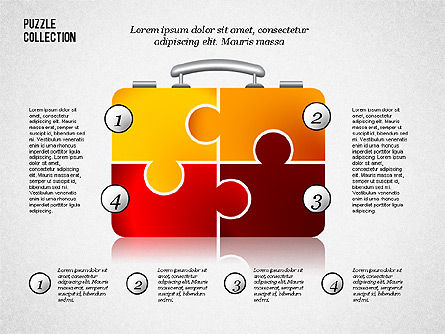 Puzzle Shapes Collection, Slide 8, 02309, Puzzle Diagrams — PoweredTemplate.com