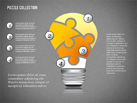 Colección de formas de rompecabezas, Diapositiva 9, 02309, Diagramas de puzzle — PoweredTemplate.com