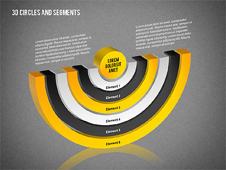 Boîte à outils cercles et segments 3D, Diapositive 15, 02316, Modèles commerciaux — PoweredTemplate.com