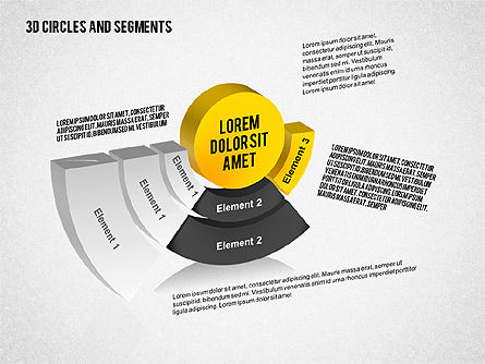 Boîte à outils cercles et segments 3D, Diapositive 3, 02316, Modèles commerciaux — PoweredTemplate.com