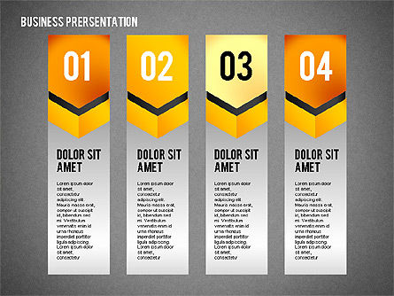 Caja de herramientas Cuatro Pasos, Diapositiva 12, 02317, Diagramas de la etapa — PoweredTemplate.com
