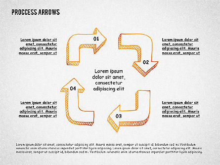Caja de herramientas de flechas de proceso, Diapositiva 4, 02318, Diagramas de proceso — PoweredTemplate.com