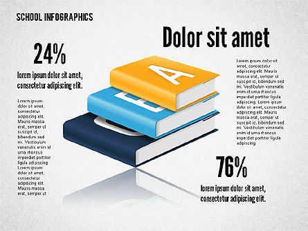 Infographie scolaire moderne, Modele PowerPoint, 02327, Infographies — PoweredTemplate.com