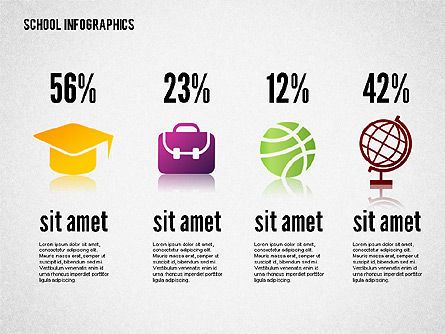 현대 학교 infographics, 슬라이드 5, 02327, 인포메이션 그래픽 — PoweredTemplate.com