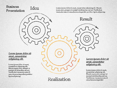 Plantilla de presentación de estilo de bosquejo, Plantilla de PowerPoint, 02334, Plantillas de presentación — PoweredTemplate.com