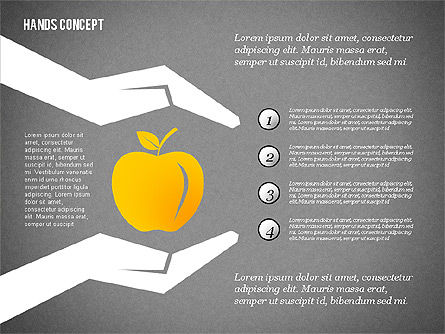 Hands with Objects Shapes, Slide 13, 02336, Presentation Templates — PoweredTemplate.com