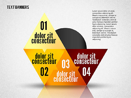 Geometrische Textbanner, Folie 5, 02337, Textfelder — PoweredTemplate.com