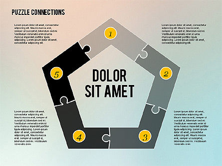 Connexions de puzzle en conception plate, Diapositive 15, 02338, Schémas puzzle — PoweredTemplate.com