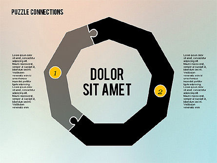 Conexiones de rompecabezas en diseño plano, Diapositiva 16, 02338, Diagramas de puzzle — PoweredTemplate.com