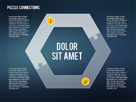 Conexiones de rompecabezas en diseño plano, Diapositiva 4, 02338, Diagramas de puzzle — PoweredTemplate.com