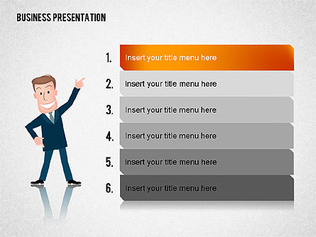 Business Presentation with Character, Slide 6, 02339, Presentation Templates — PoweredTemplate.com