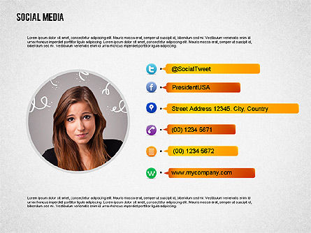 ソーシャルメディアプレゼンテーションテンプレート, スライド 8, 02340, インフォグラフィック — PoweredTemplate.com