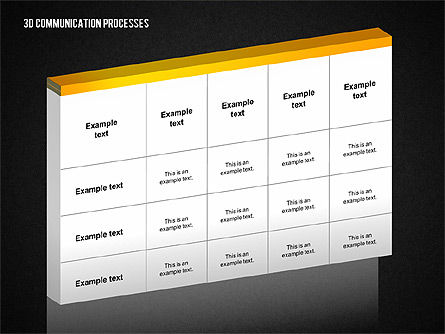 Diagramme des processus de communication 3D, Diapositive 12, 02343, Schémas de procédés — PoweredTemplate.com