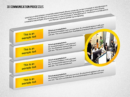 Diagrama de procesos de comunicación 3D, Diapositiva 7, 02343, Diagramas de proceso — PoweredTemplate.com