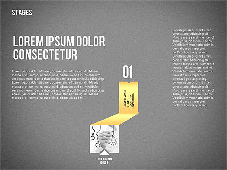 Schéma des étapes et des étapes, Diapositive 11, 02345, Schémas d'étapes — PoweredTemplate.com