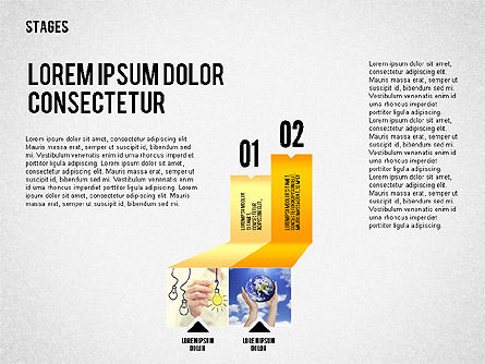 Schéma des étapes et des étapes, Diapositive 4, 02345, Schémas d'étapes — PoweredTemplate.com