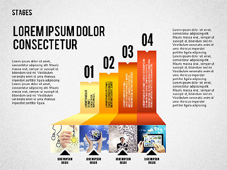 Schéma des étapes et des étapes, Diapositive 6, 02345, Schémas d'étapes — PoweredTemplate.com