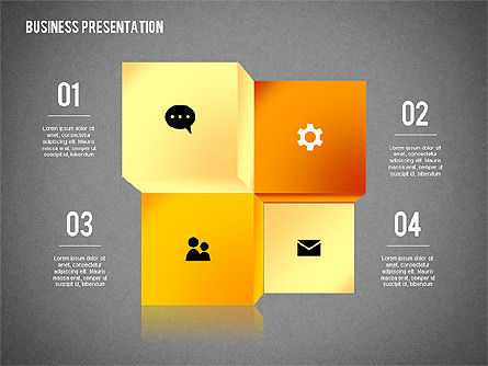 Business Presentation with 3D Shapes, Slide 14, 02346, Business Models — PoweredTemplate.com