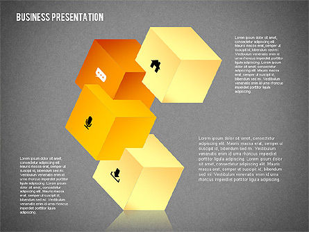 Business Presentation with 3D Shapes, Slide 15, 02346, Business Models — PoweredTemplate.com