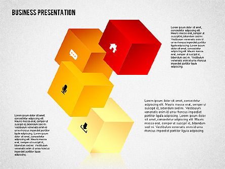 3D図形によるビジネスプレゼンテーション, スライド 7, 02346, ビジネスモデル — PoweredTemplate.com
