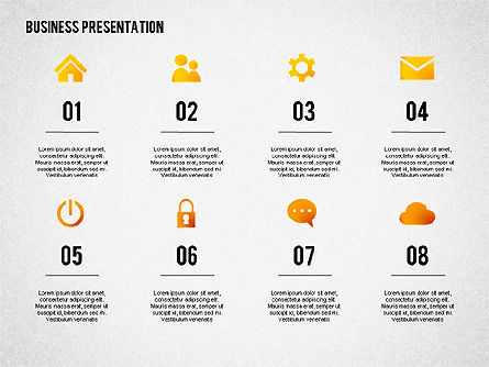 Business Presentation with 3D Shapes, Slide 8, 02346, Business Models — PoweredTemplate.com
