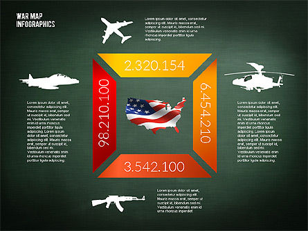 Infografía Militar, Diapositiva 16, 02347, Infografías — PoweredTemplate.com