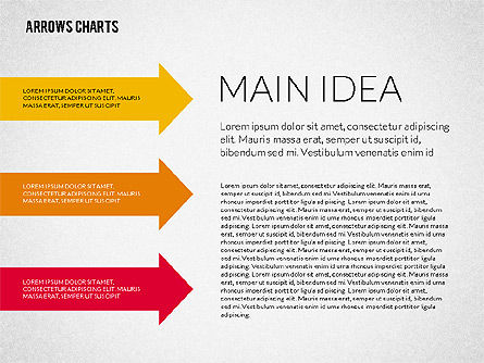 Présentation avec des flèches, Modele PowerPoint, 02350, Schémas de procédés — PoweredTemplate.com