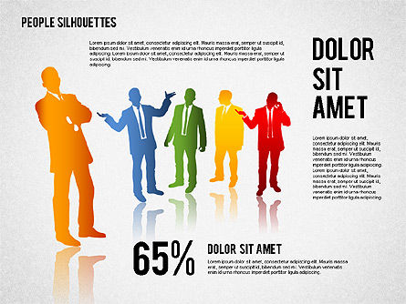 People Silhouettes, PowerPoint Template, 02351, Silhouettes — PoweredTemplate.com